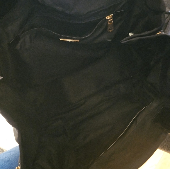 Tory Burch Ella Nylon & Patent Leather Black Tote Bag - Picture 6 of 14